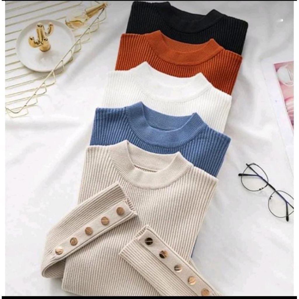 inara dres kancing baju cardigan rajut