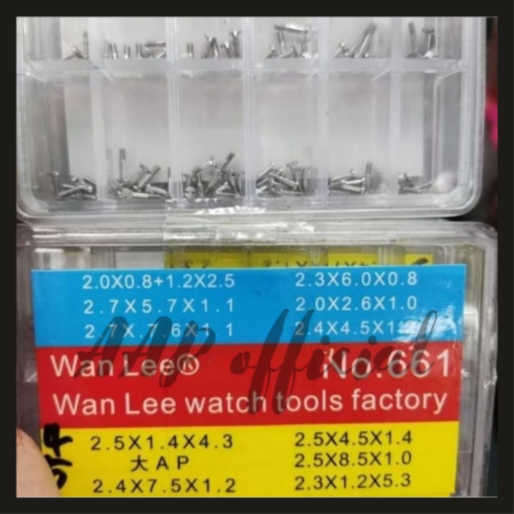 Baut jam tangan Paket Servis Baut Jam Tangan AP ukuran lengkap stainless
