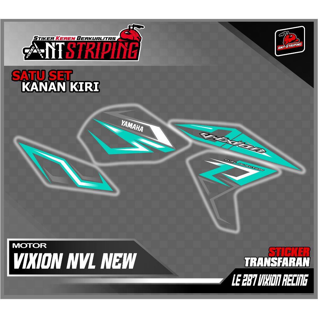 Striping stiker VIXION 2014 stiker Motor sticker Variasi Racing SemiFull Keren Transparan  LE287