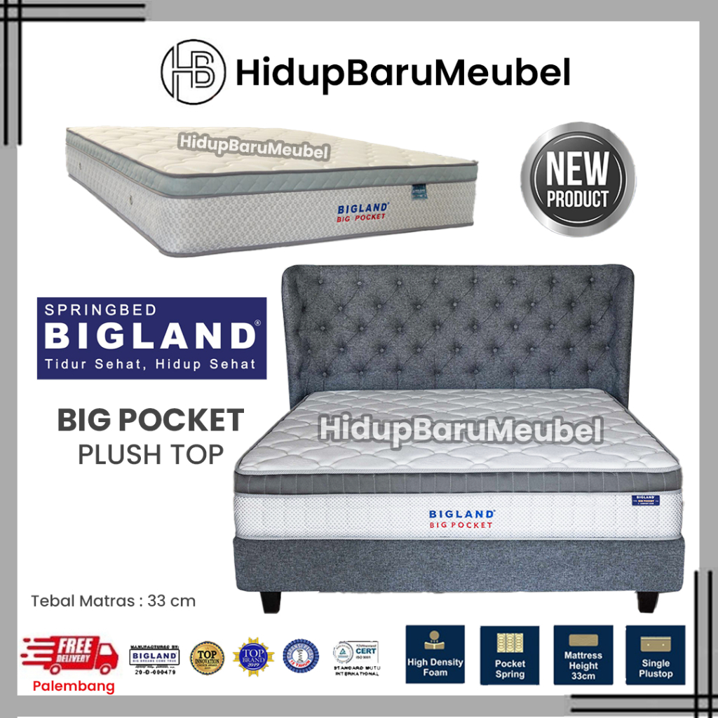 Big Pocket Spring by Bigland / Matras Springbed Per Bungkus / Kasur spring bed deluxe