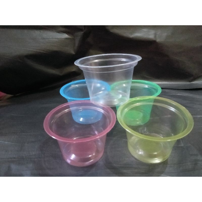 Gelas ice cream / cup es cream / Cup Puding Bening / warna  isi 100 + Tutup
