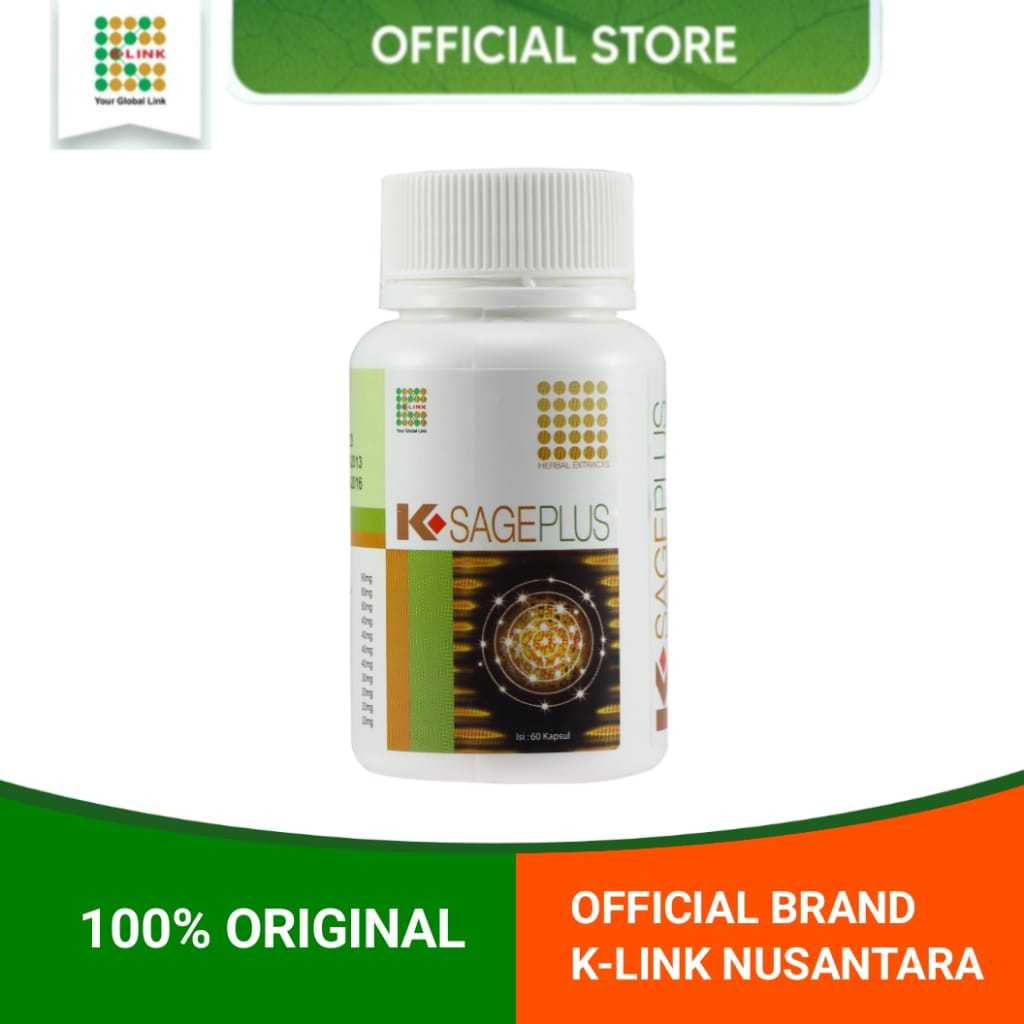 Sage Plus Original K Link.K Sage Plus.K Link Sage Plus.Kemasan 60 Kapsul.Expire Date 04-2028.Sage Pl