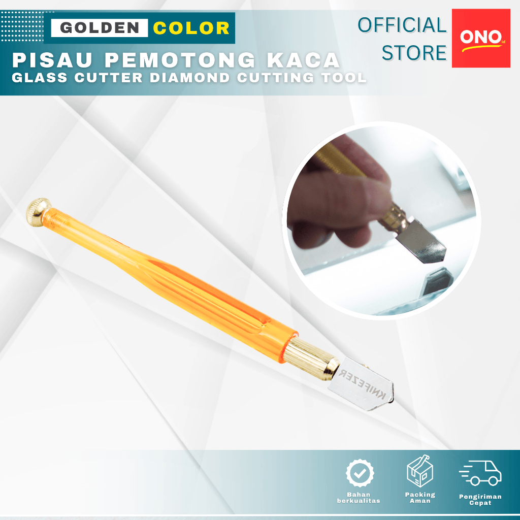 

ONOID Pisau Pemotong Kaca Keramik Glass Cutter Diamond Cutting Tool - L9 - Golden