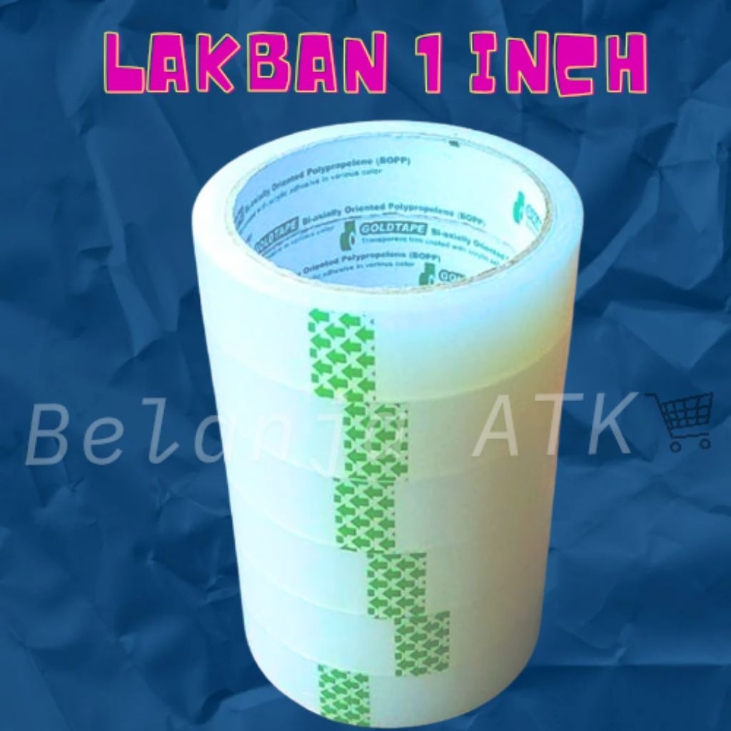 

[per dus] Lakban Bening GOLD TAPE 1 Inch – 1 Dus Isi 144 Pcs • Perekat Super Kuat untuk Packing & Usaha