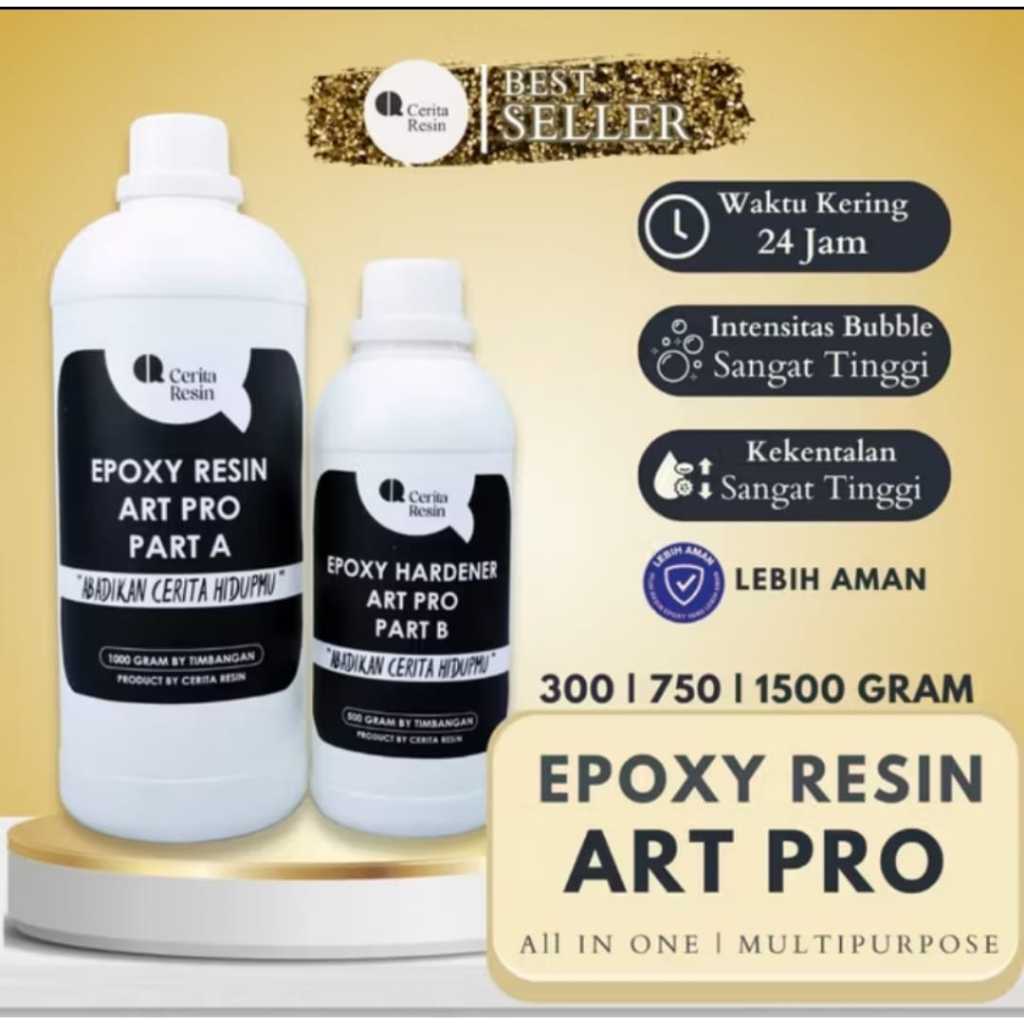 

CERITA RESIN - EPOXY RESIN ART PRO Resin Clear Bening 1500/750/300 gram
