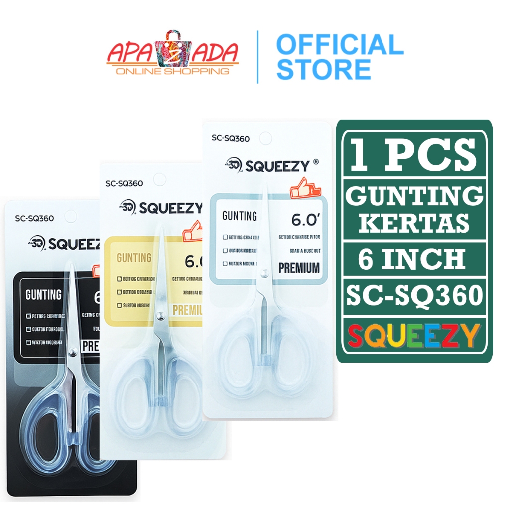 

Apazada - Gunting Stainless Steel Transparan 6 Inch / Gunting Kertas Kain Serbaguna SC-SQ360