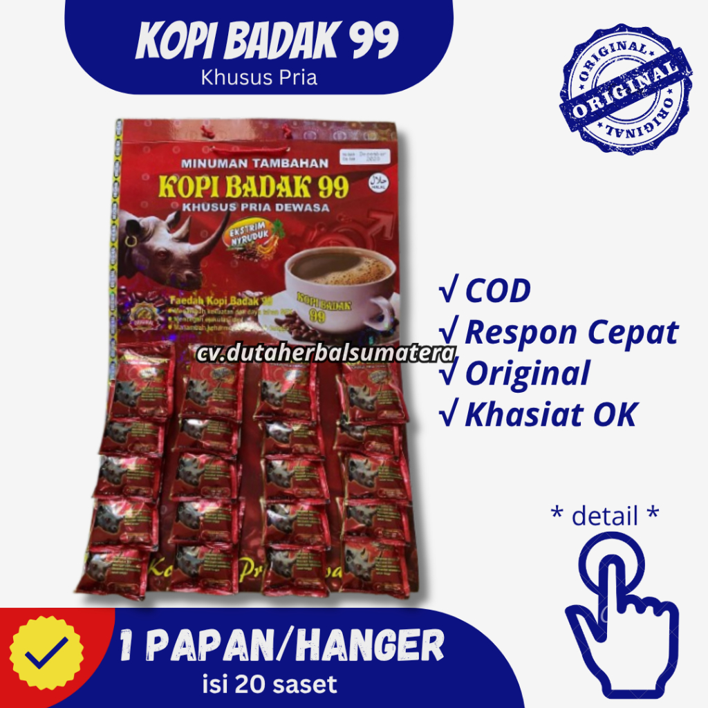 Kopi Herbal –BADAK 99- Jaga Daya Tahan Pria Dewasa | Isi 1 Papan