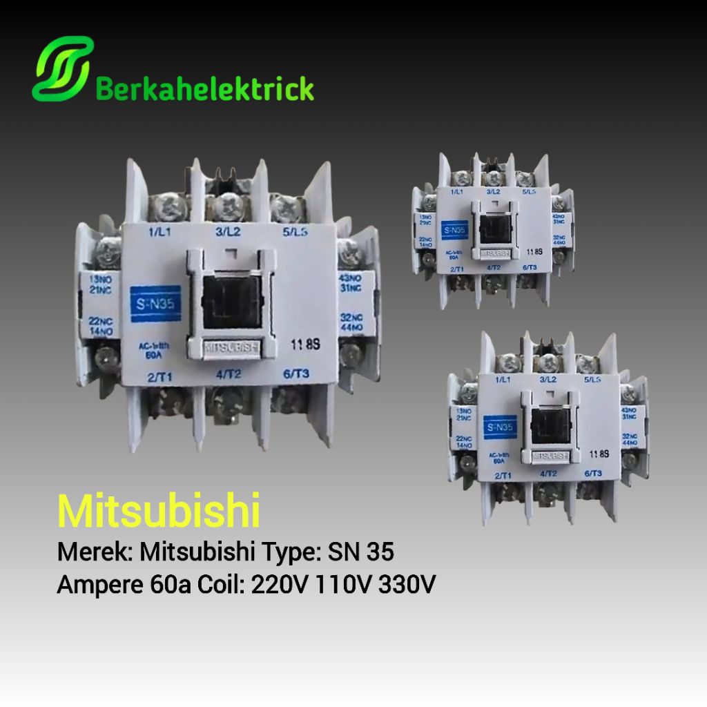 kontaktor contaktor mitsubishi sn 35 sn-35  60a 220v