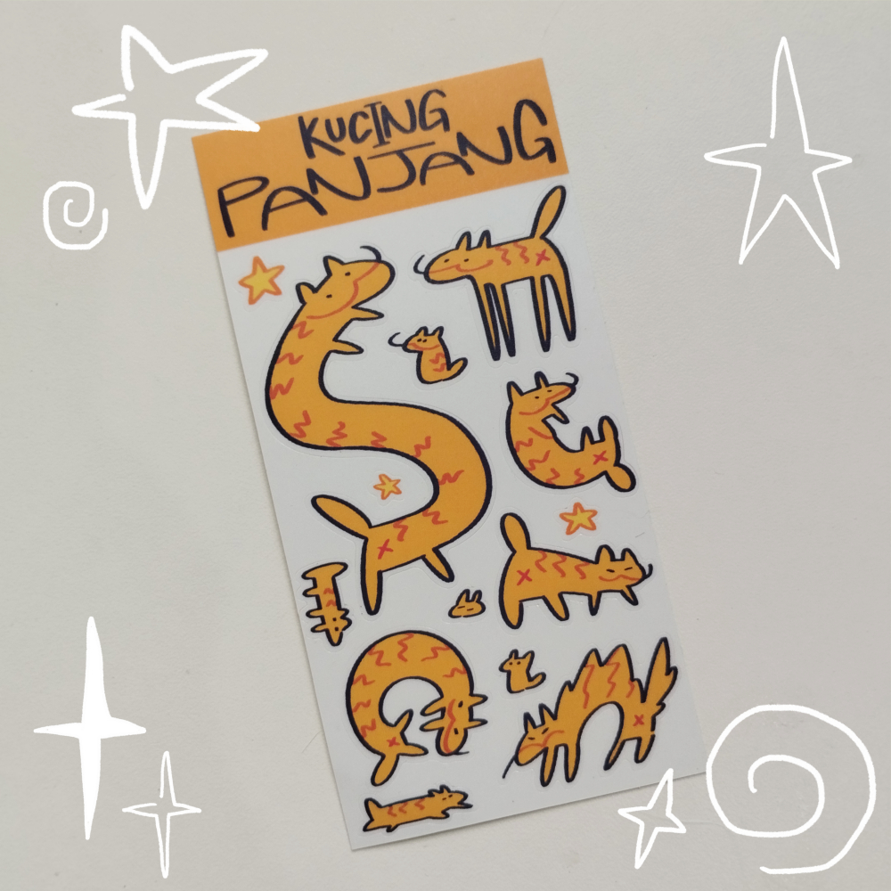 

[Kolsiomay] Kucing Panjang Stickersheet