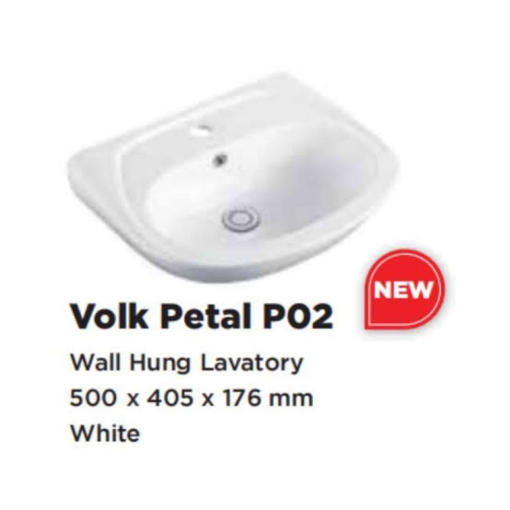 Wastafel Volk P02 / Wastafel Keramik P02 Volk / Wastafel Cuci Tangan Volk P02