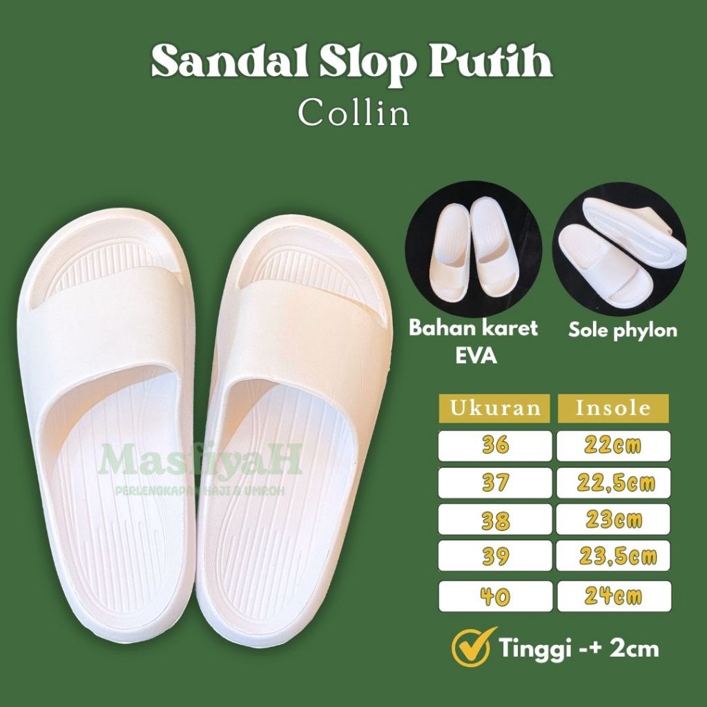 SANDAL SLOP PUTIH COLLLIN  SANDAL COLLIN SANDAL SLOP PUTIH SANDAL SLOP PRIA SANDAL SLOP ANTI SLIP  S
