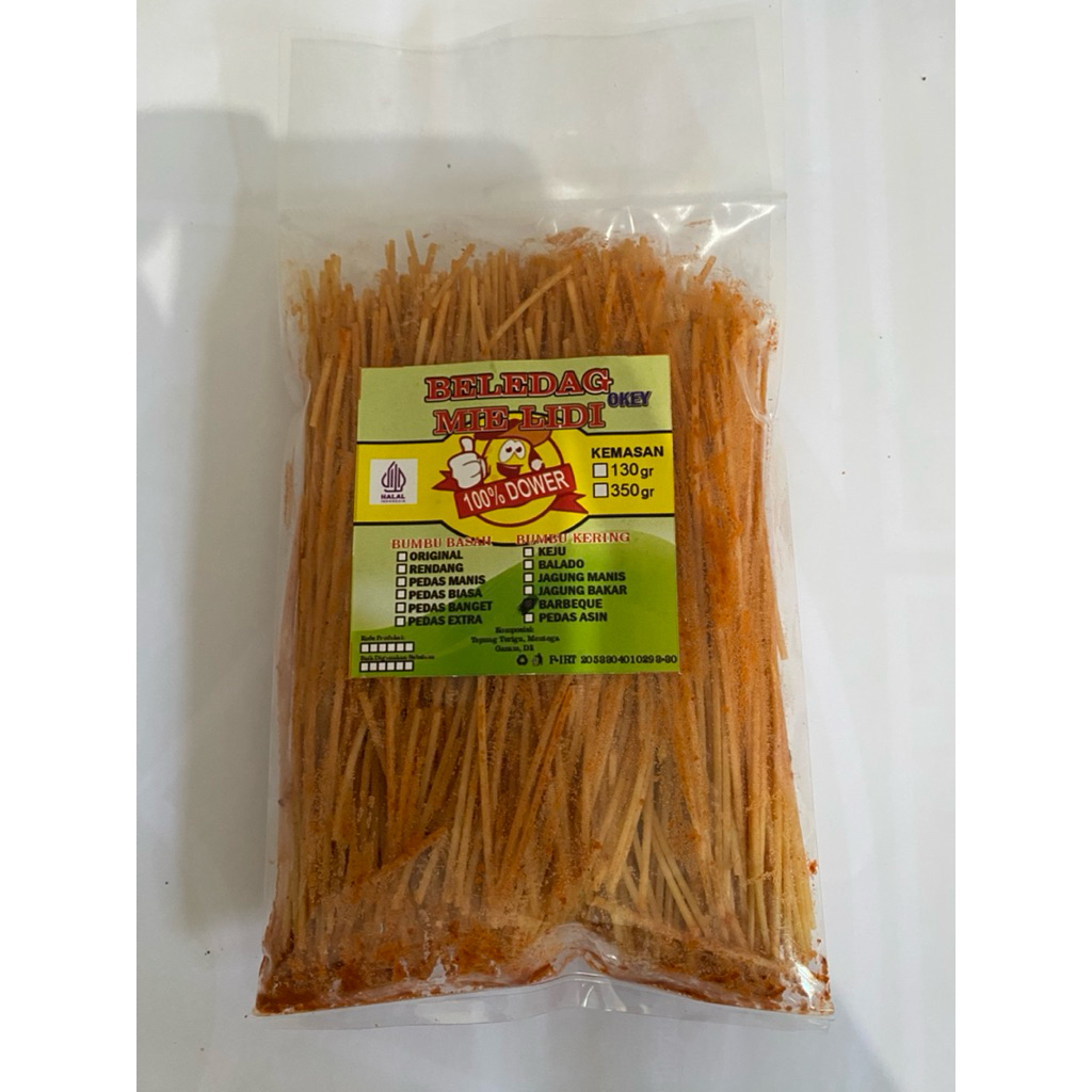 

mie lidi rasa barberque yang enak dengan bumbu melimpah