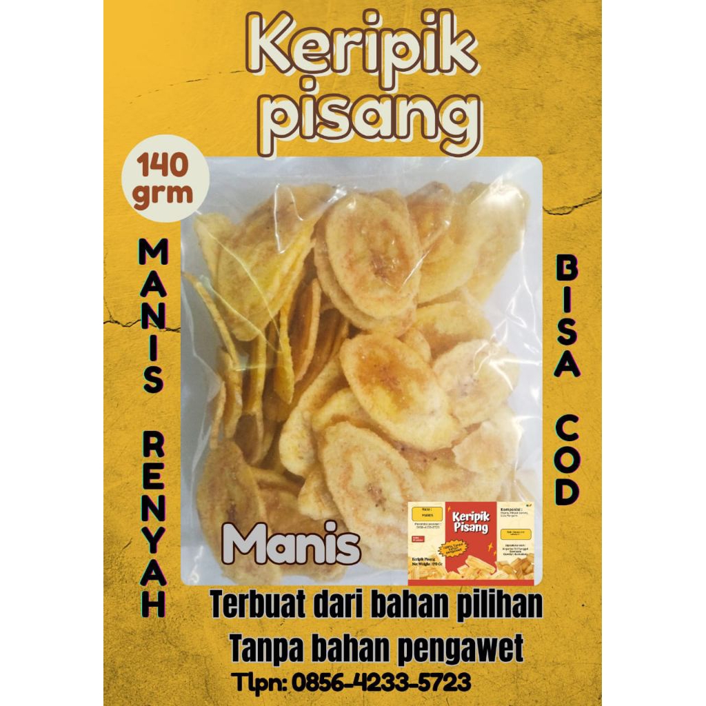 

keripik pisang manis 140 grm