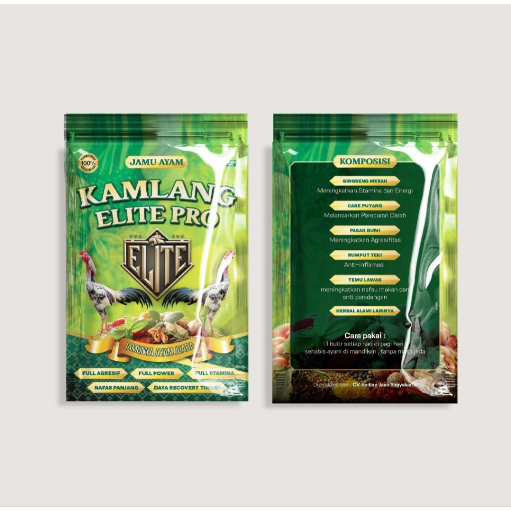 KAMLANG ELITE PRO jamu khusus Ayam Aduan 100% Herbal Original