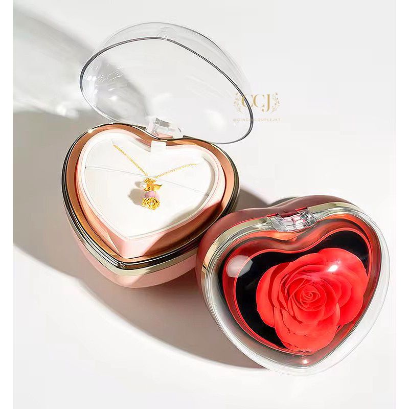 CINTA PROMISE BOX - HIDDEN JEWELRY / BOX CINCIN NIKAH LAMARAN TEMPAT KOTAK BUNGA MAWAR DIPUTAR HADIA