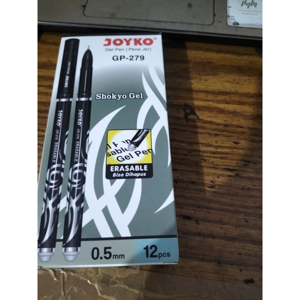 

Balpen Gel Pen (Pena Gel) Joyko GP-279 Erasable (Bisa dihapus) - Doz isi 12 Pcs.