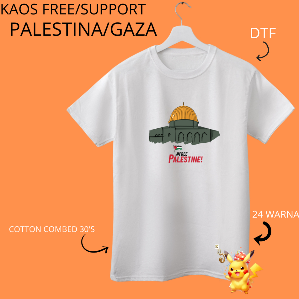 Baju kaos Palestina Kaos Save Gaza cowok cewek anak dewasa Klinikbajujkt type1