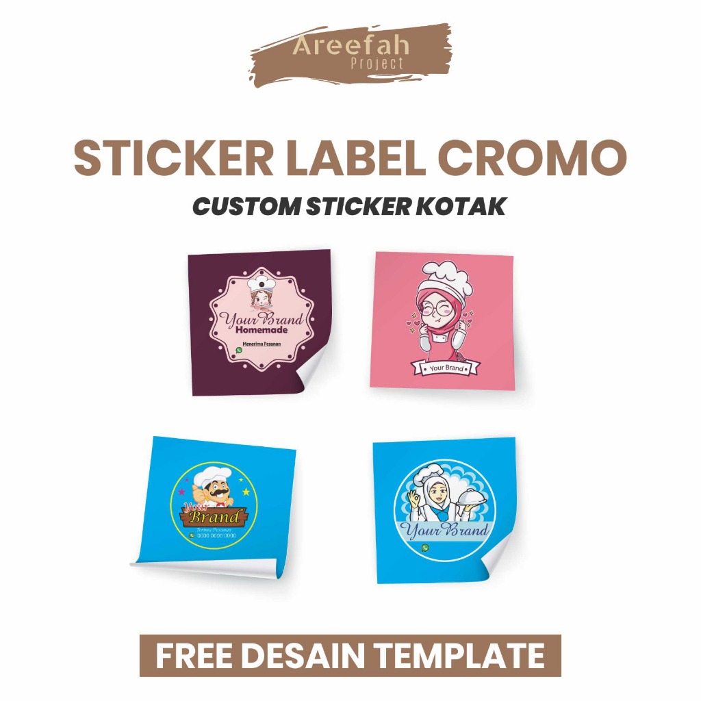 

Areefah Cetak Stiker Label | Custom Stiker Label Chromo | Label Produk Kemasan