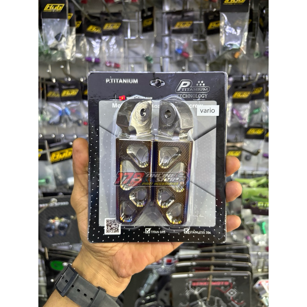 footstep belakang vario 125/150 atau sejenisnya titanium burn bakaran