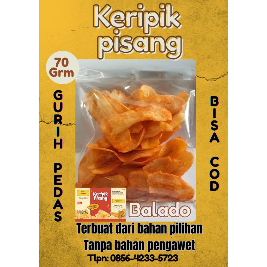 

keripik pisang balado kering 70 grm