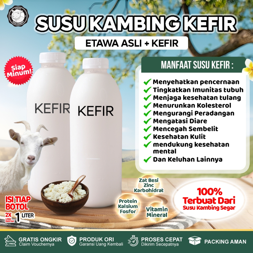 

Susu Kefir Kambing Premium 100% Terbuat Dari Susu Kambing Segar Isi 1 Liter