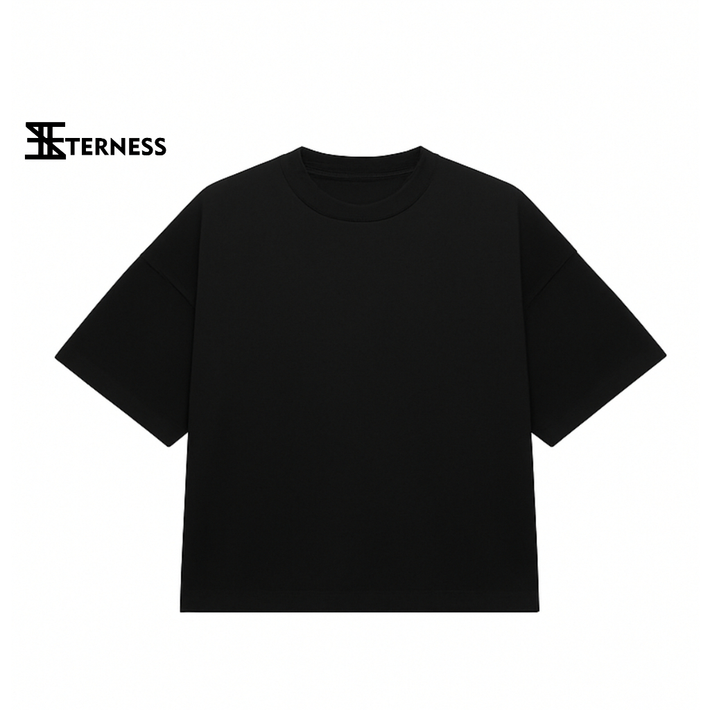 Eterness || T shirt Oversize Hitam Polos | Kaos Polos Hitam | Unisex