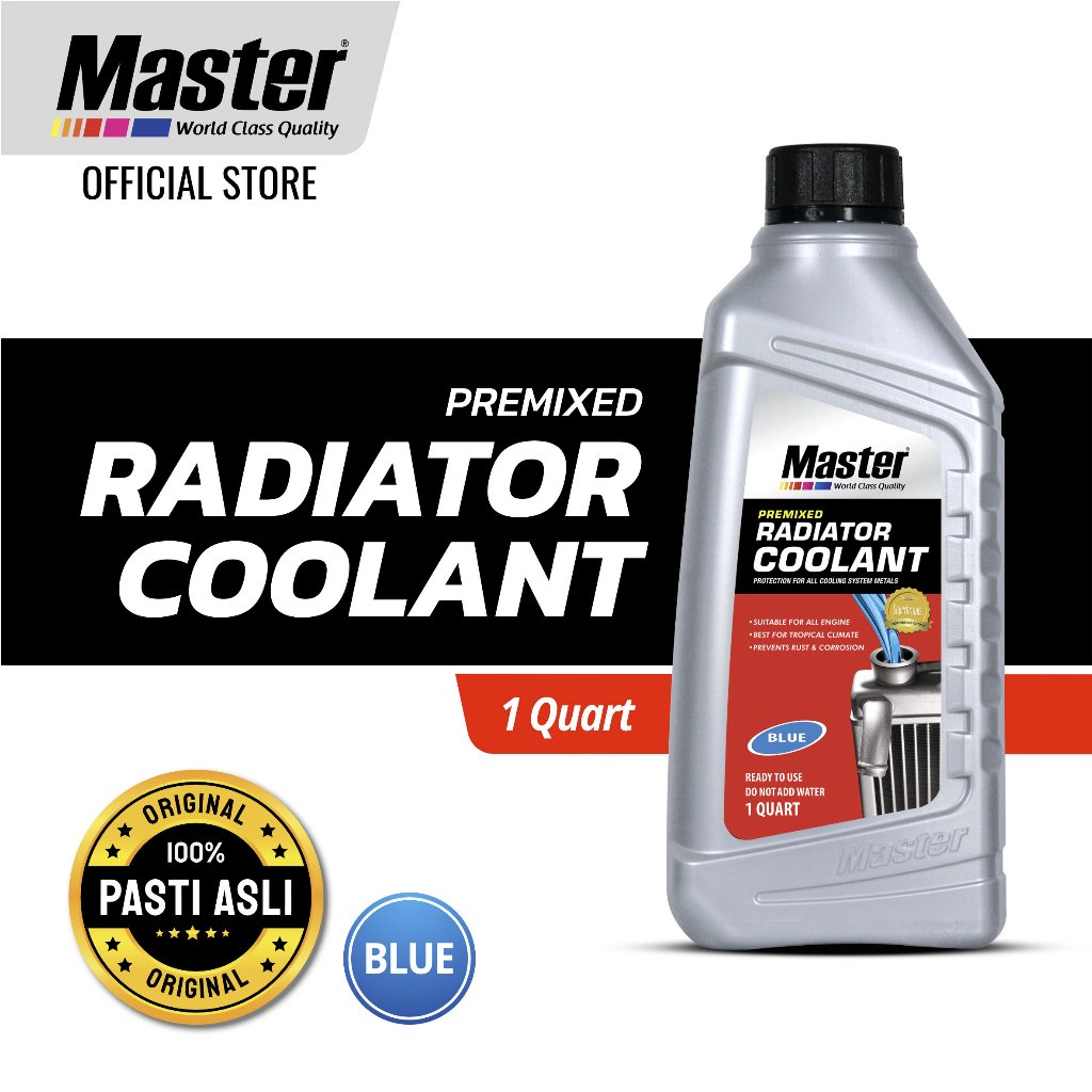 Master Radiator Coolant Premixed Blue 1 Quart Air Radiator Motor Mobil