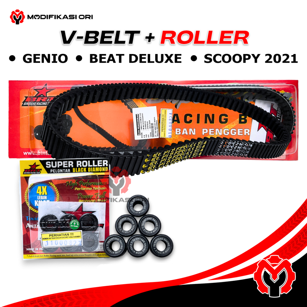 VBELT BRT RACING GENIO VANBELT ROLLER BEAT DELUXE SCOOPY 2021 VBELT DOUBLE COG SCOOPY 2021