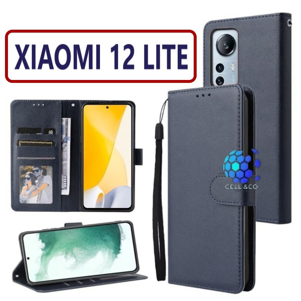 Case Type XIAOMI 12 LITE FLIP LEATHER WALLET PREMIUM FLIP CASE BUKA TUTUP KESING HP CASING FLIP CASE