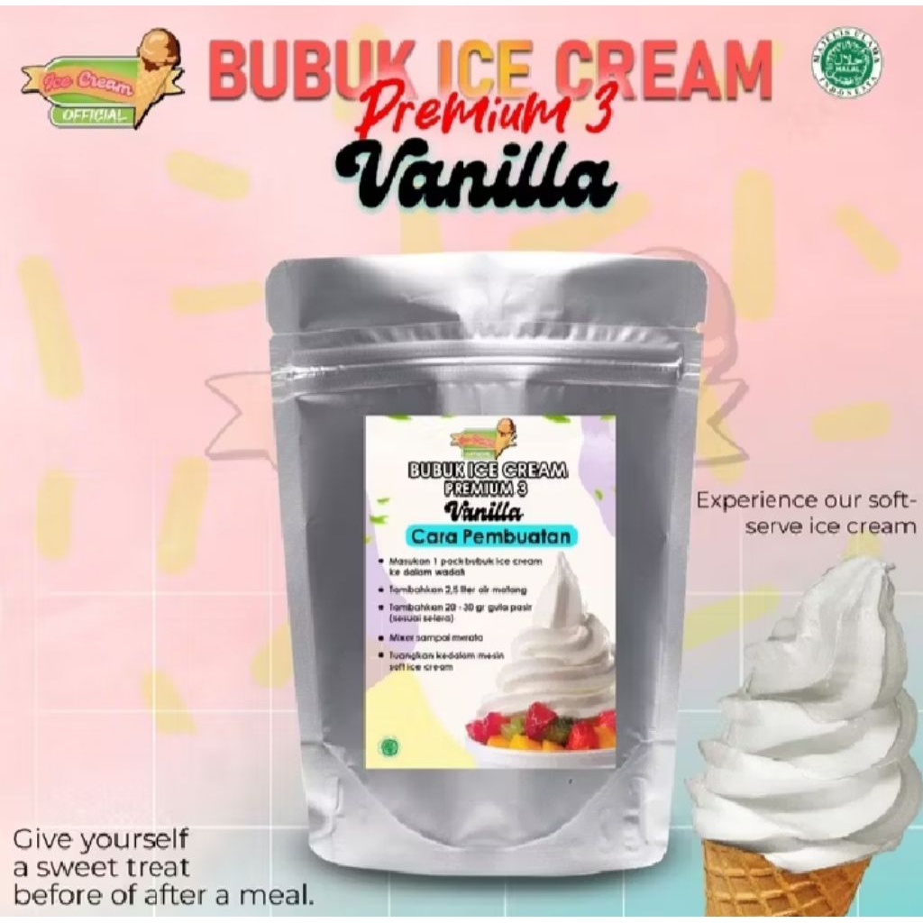 

ICECREAM VANILLA 1000gram / BUBUK ES KRIM PREMIUM88