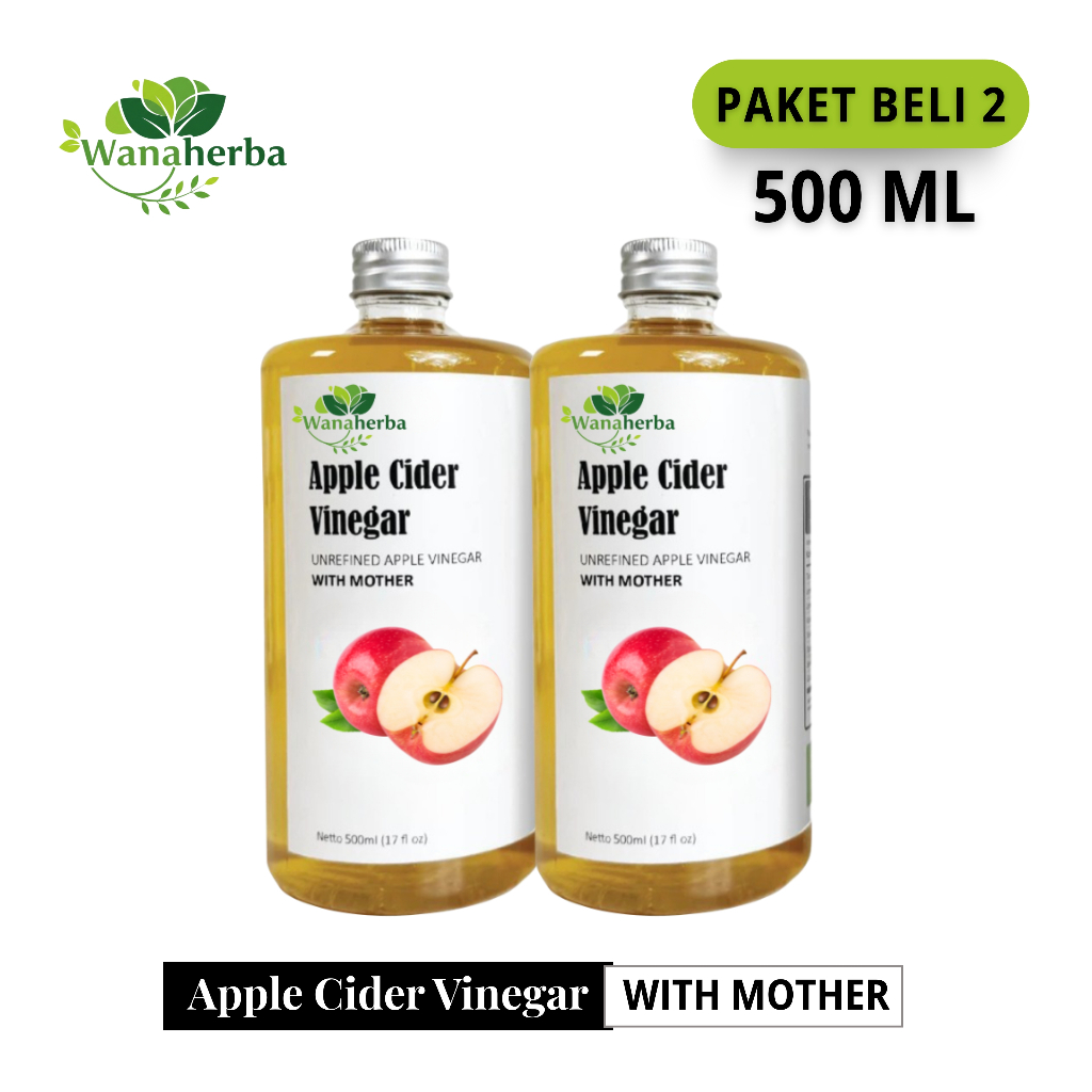

Wanaherba Cuka Apel With Mother 500 ML Paket 2 Botol