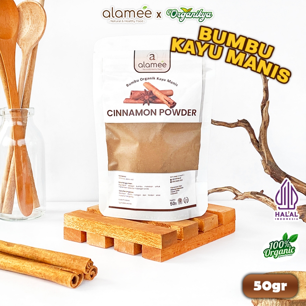 

ALAMEE Kayu Manis Bubuk Cinnamon Powder kayumanis Murni Tanpa Campuran Bumbu Organik 50g organikya