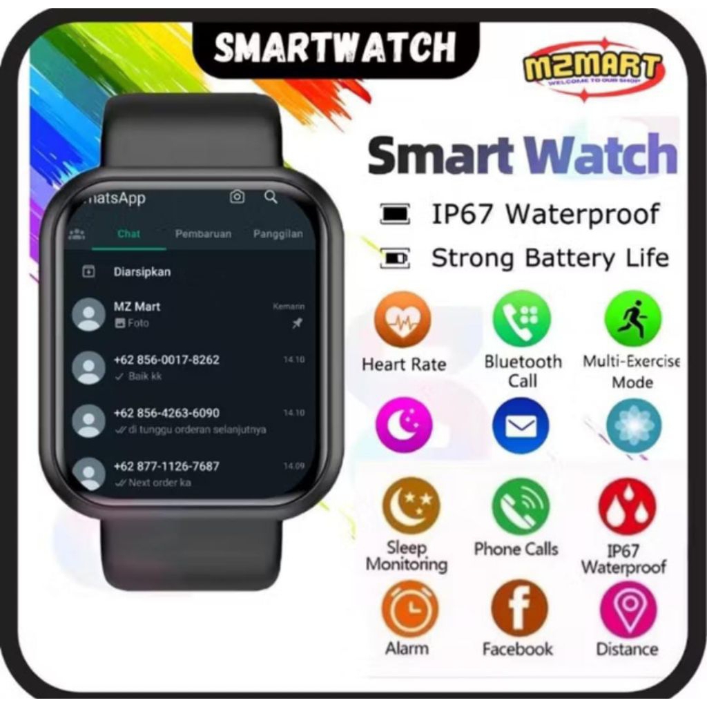 Jam Tangan Hp Pintar Android Digital Smartwatch Imo Anak Pria Wanita Dewasa Sport Bluetooth