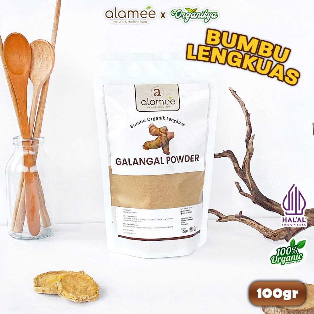 

ALAMEE Lengkuas Bubuk Asli Galangal Powder Murni Tanpa Campuran Bumbu Organik 100g organikya