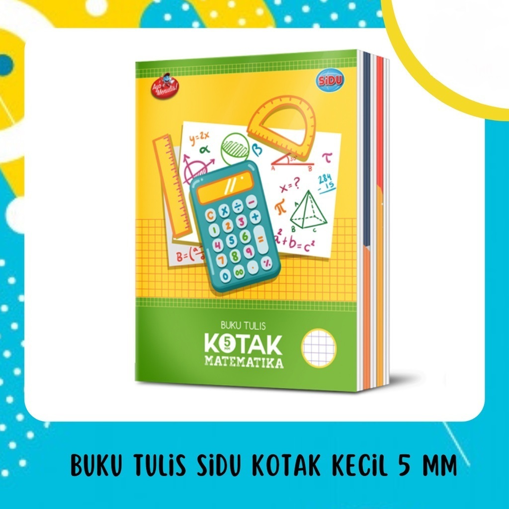 

Sidu Buku Matematika Kotak Kecil (5mm) , Sedang (10mm), Besar (14mm) | 1 Pcs/Buku