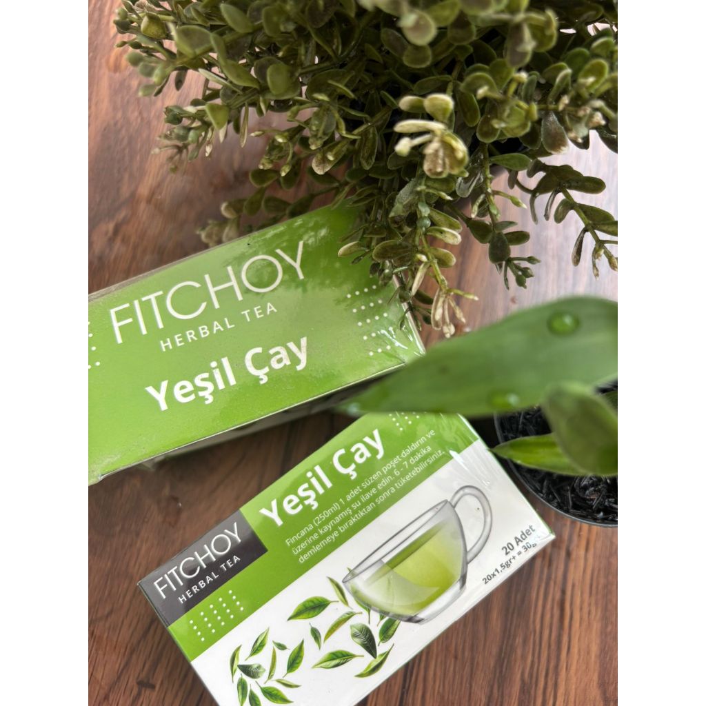 

FITCHOY Herbal Tea Yeşil Çay – Teh Hijau Alami 20 Kantong – Segar, Menyehatkan & Kaya Antioksidan