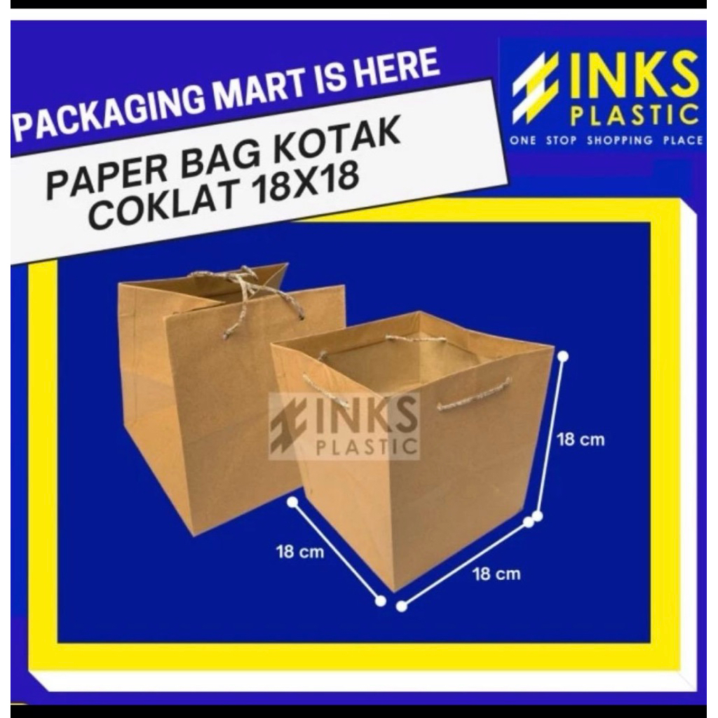 

PAPER BAG COKLAT KOTAK 18x18 (12 PCS)