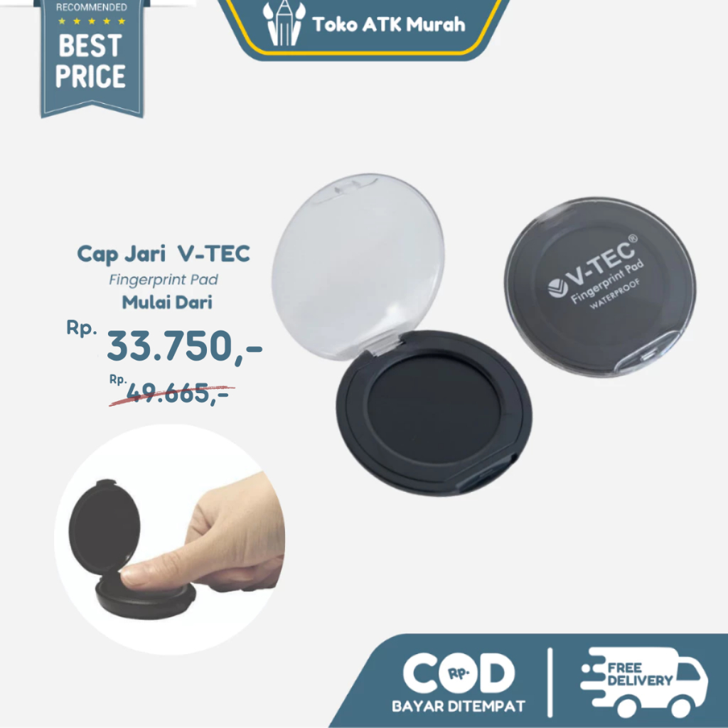

Tinta Cap Jari Finger Print Pad V-Tec / Fingerprint Pad / Stempel Sidik Jari