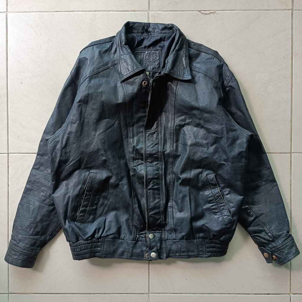 Jaket Kulit Asli Hitam Pria | Classic Leather Jacket Second Original