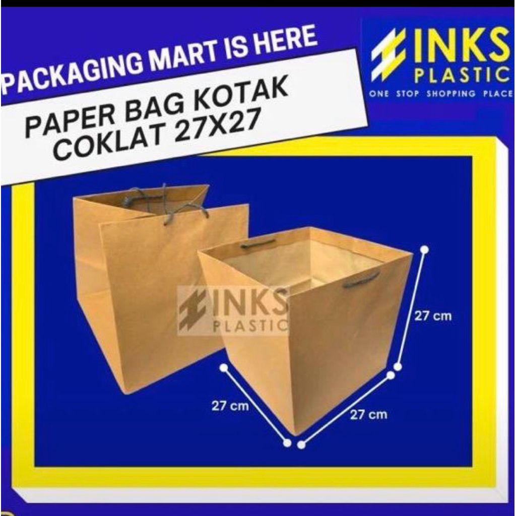 

PAPER BAG COKLAT KOTAK 27x27 (12 PCS)