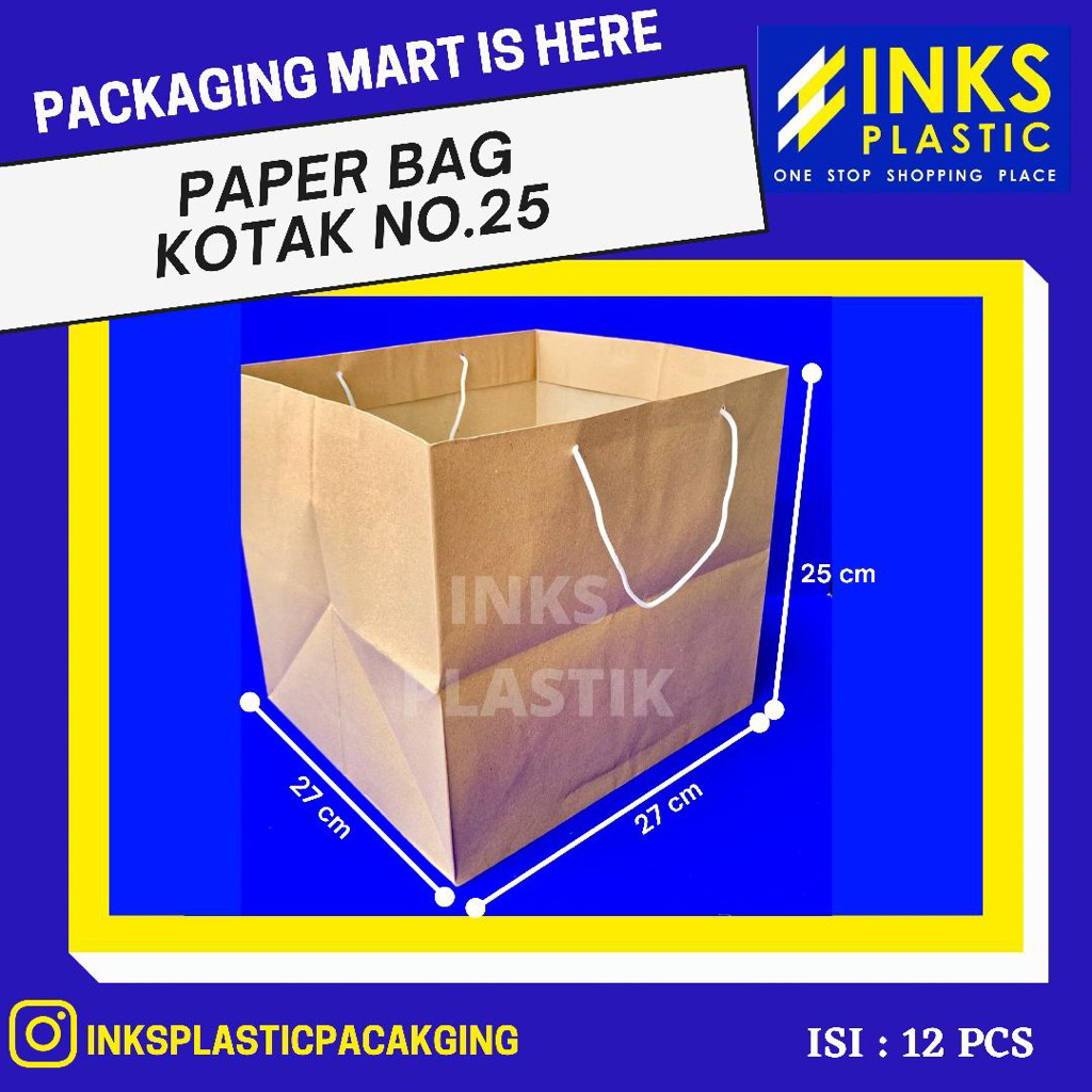 

PAPER BAG COKLAT KOTAK 25x25 (12 PCS)