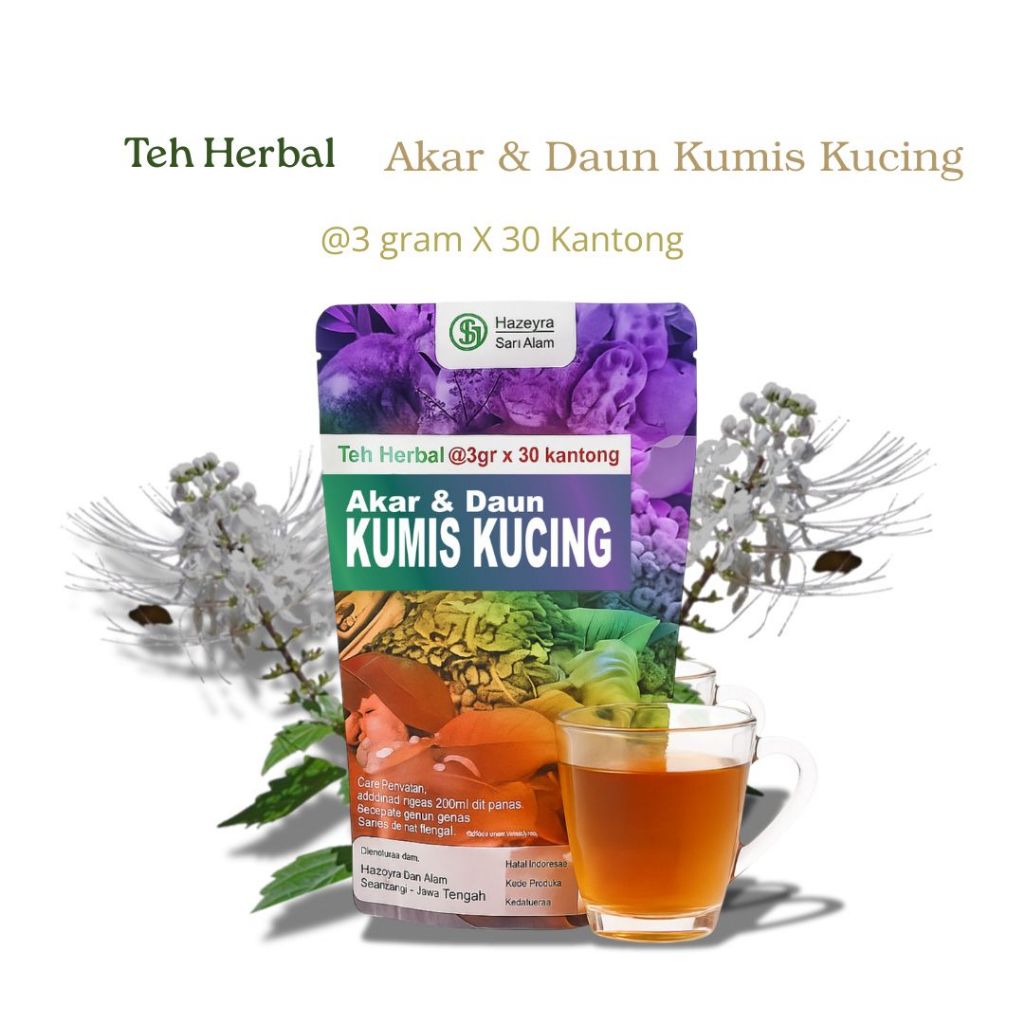 

teh herbal akar daun kumis kucing isi 30pcs