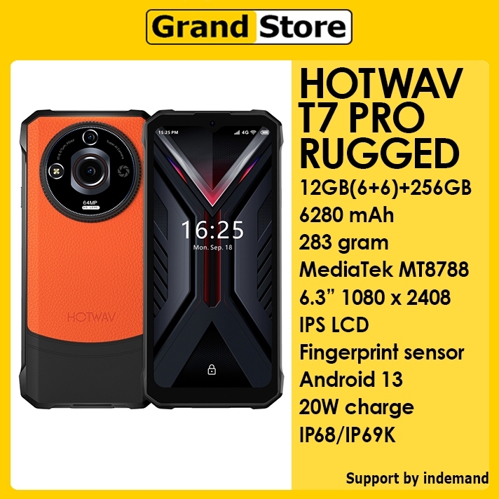 HOTWAV T7 Pro 4G LTE 12GB+256GB 6280mAh 6.0" Fingerprint sensor NFC Rugged smartphone