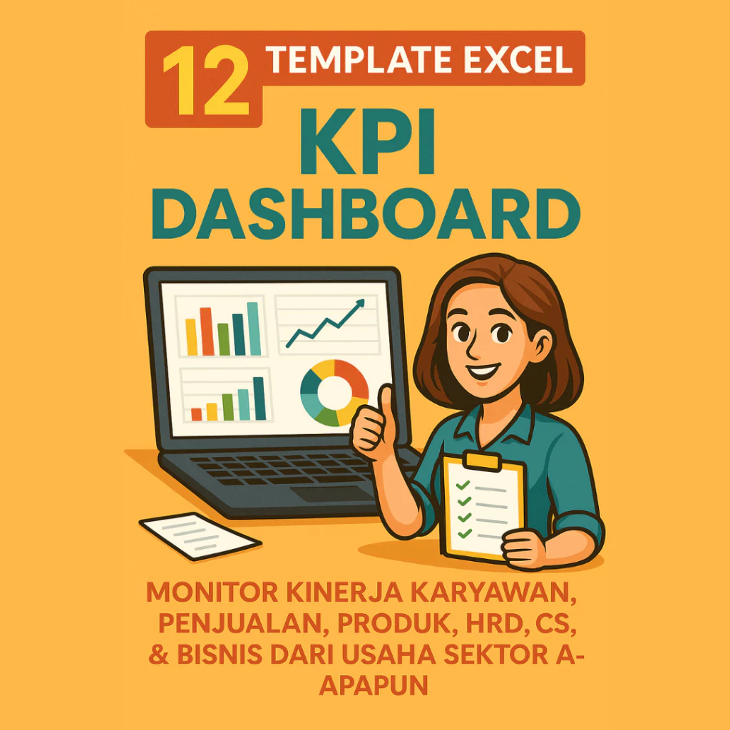 12 Template Excel KPI Dashboard - Monitor Kinerja Karyawan, Penjualan, Produk, HRD, CS dan Bisnis