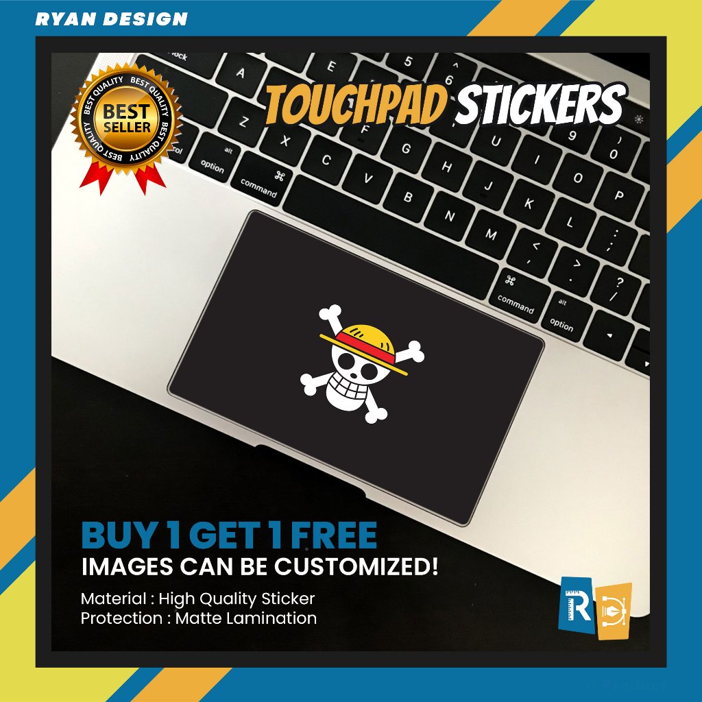 Premium Garskin TouchPad Laptop Skin Jolly Roger One Piece TrackPad Protector Pelindung TouchPad (Bu