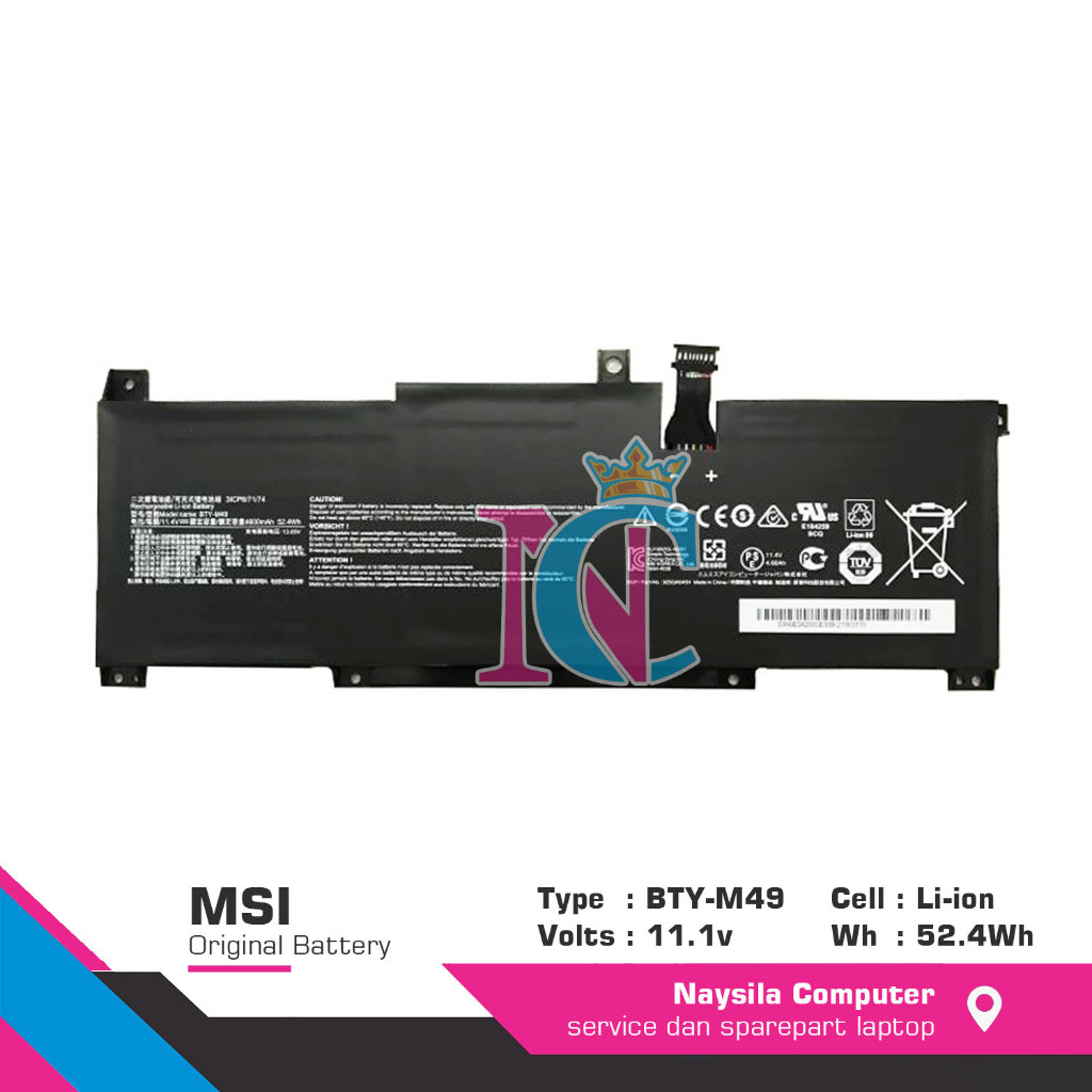 Baterai Battery MSI Modern 14 B10MW B10RBSW B11MO B11MOU B11SB BTY-M49