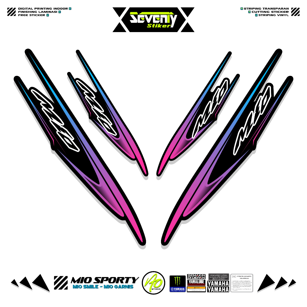 STRIPING MIO SPORTY MOTIF 4 STIKER MOTOR MIO SMILE GARNIS SPORTY STICKER YAMAHA MIO VARIASI SIMPLE