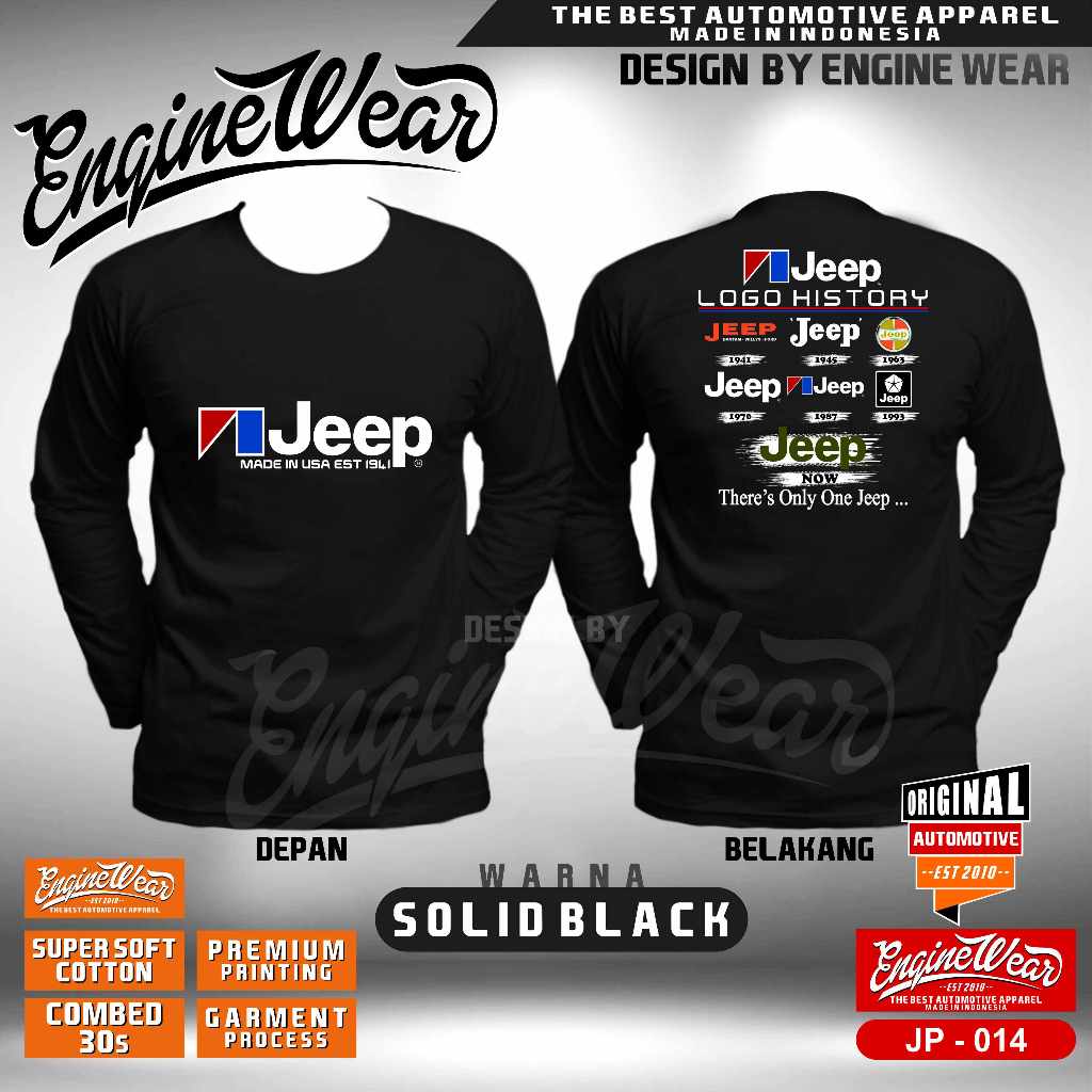 Kaos Jeep tshirt polo shirt Baju Offroad 4x4 4WD wrangler rubicon JK willys CJ7 jeep otomotif lg