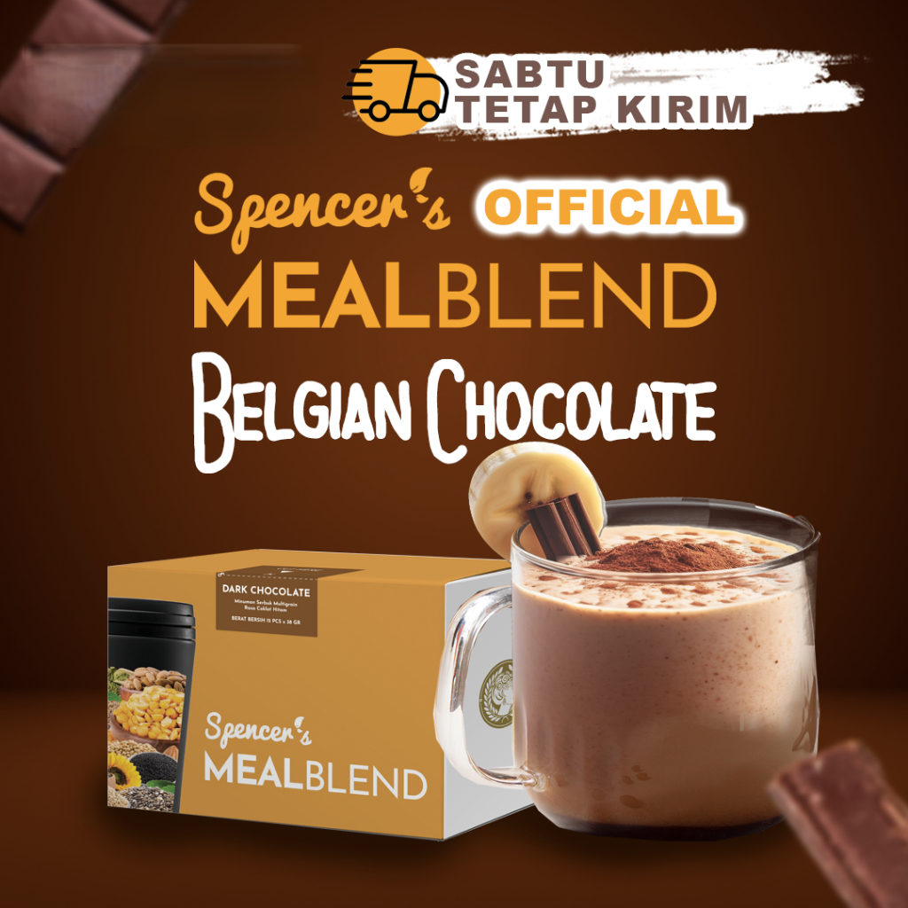 

Spencer's MealBlend Makanan Diet Rendah Kalori 1 Box isi 15 sachet Meal Replacement Dark Chocolate