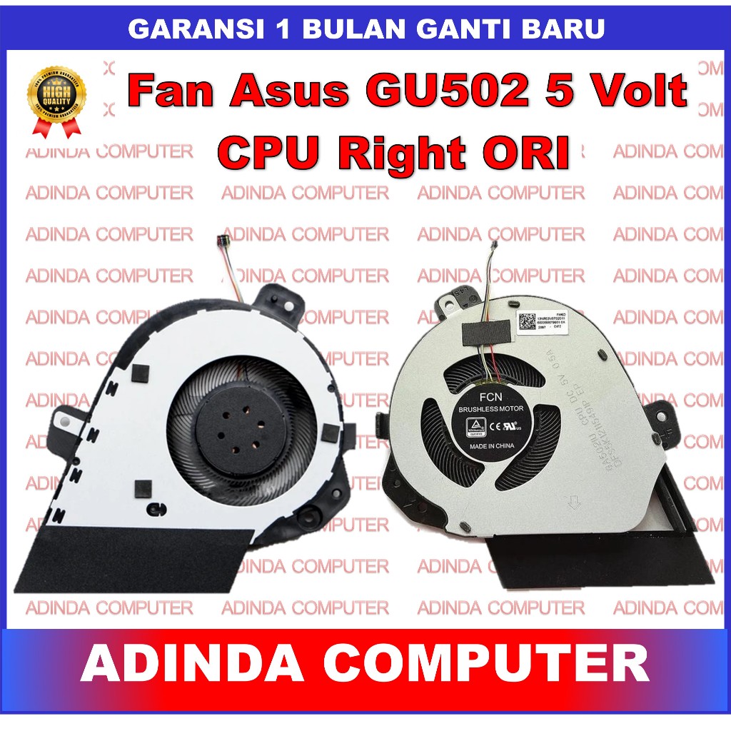 Fan Asus ROG Zephyrus GU502 GU502GV GU502GW GU502LV GU505 5V CPU ORI